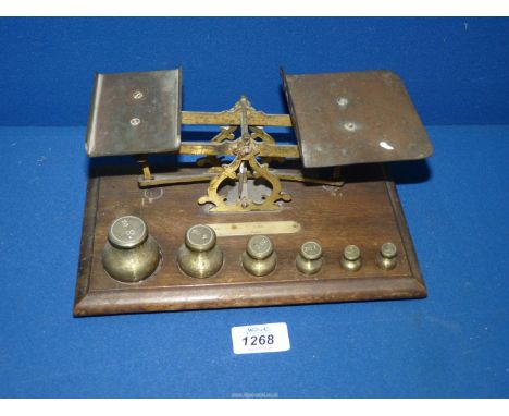 A set of letter scales with weights.
