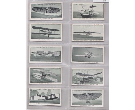 Lambert &amp; Butler - A History of Aviation cigarette cards (Green Front) 1932 set 25/25 (light toning else VGC)