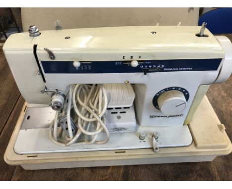 Vintage Crown Point Electric Sewing machine in case, untested, buyer collects