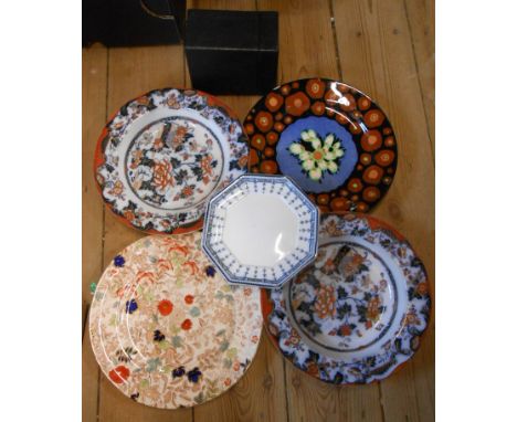 A box containing five plates including two Davenport examples - sold with a Kodak Box Brownie camera