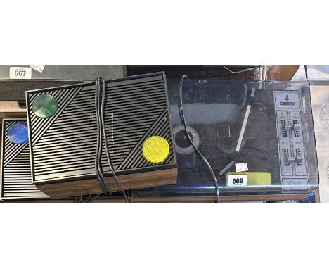 A Steepletone 5002D record player and speakers