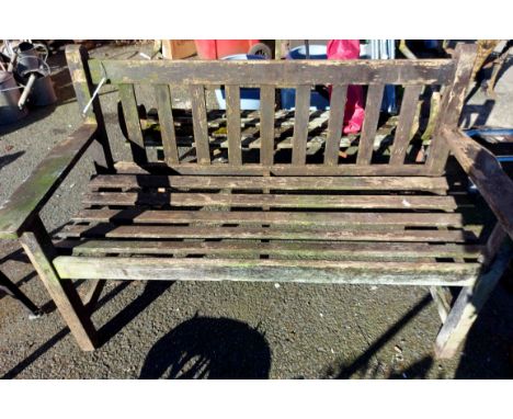 A teak garden bench