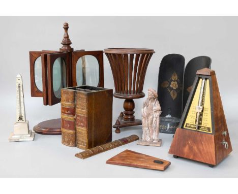 Various Collectables and Decorative Items including: daguerreotypes, a pair of toleware chambersticks, small silver photograp