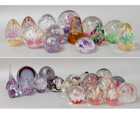 A Collection of Caithness and Other Modern Paperweights, over thirty (two trays)