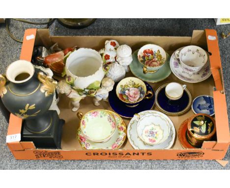 Various Ceramics Including: Royal Copenhagen, Royal Crown Derby, Aynsley, Spode, etc (one box) 
