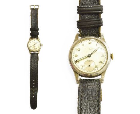 A Silver J W Benson WristwatchCase diameter - 30mm Hands adjust