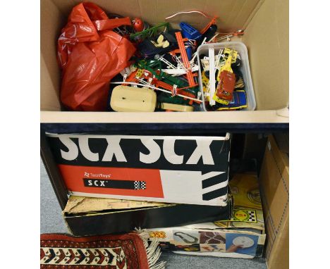 Scalextric Sets GP33 and Rally Cross, together with assorted loose parts and a quantity of track (three boxes)