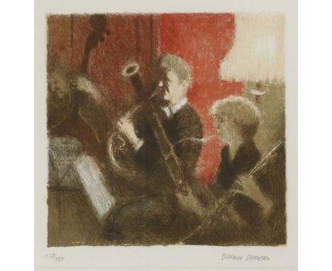 *Bernard Dunstan RA (1920-2017)'MUSICIANS IN THE COURTYARD'Lithograph, signed and numbered 185/200 in pencilimage 36 x 31cm;a