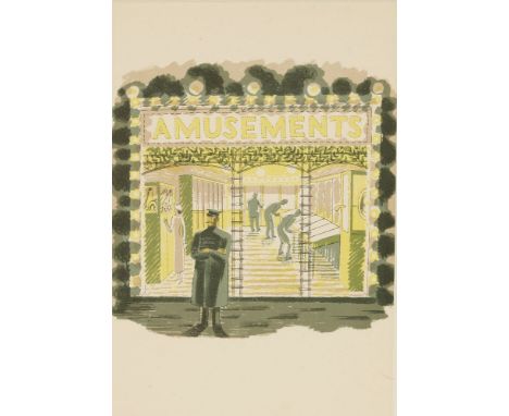 Eric Ravilious (1903-1942)'AMUSEMENT ARCADE'Lithograph, from the 'High Street', circa 1938image 21 x 14.5cm, unframed