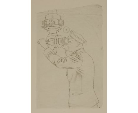Eric Ravilious (1903-1942)'TRACING - COMMANDER LOOKING THROUGH THE PERISCOPE'Lithograph from 'Submarine Dream', from an editi