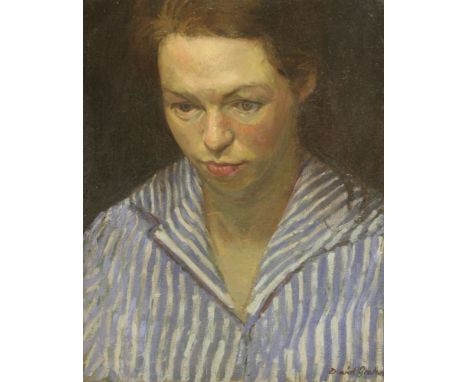 *David Graham (b.1926)PORTRAIT OF MRS JUNE JESSOPSigned l.r., oil on canvas51 x 41cm*Artist's Resale Right may apply to this 