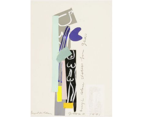 *Bruce McLean (b.1944)SKETCH FOR PESTLE AND MORTAR PAINTING - A COMMISSION FOR GLAXO HOUSE ATRIUMA set of six, all signed, in