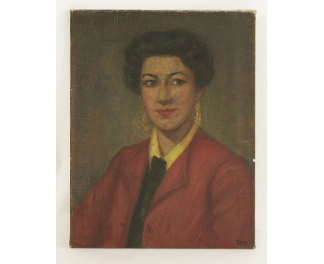 *Mary Langdon Edis, Lady Bennett (1881-1976)PORTRAIT OF A WOMAN, HALF LENGTH, IN A RED JACKETSigned l.r., oil on canvas61 x 4