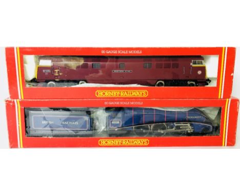 Hornby OO gauge pair of locomotives Class A4 Walter K Whigham 60028 and Class 52 Western King D1039 both boxed