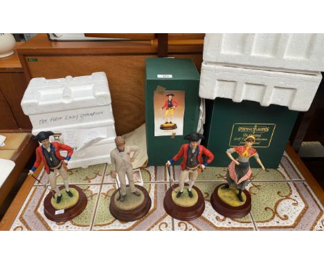 Set of 4 Sporting golf legends with clubs includes The first lady champion and others some with boxes 