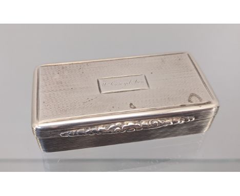 Georgian Birmingham silver snuff box. [1.8x7.3x4cm] 