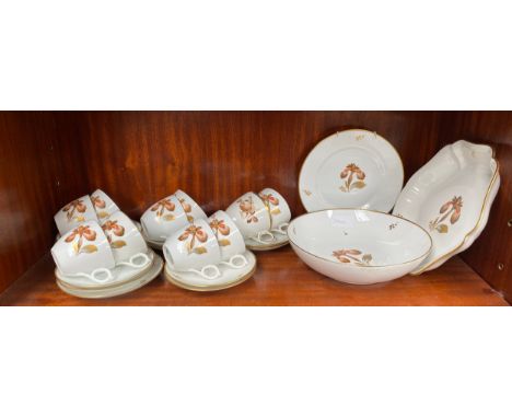 A Royal Copenhagen fruit pattern tea service 