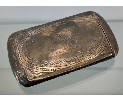 Victorian Birmingham silver snuff box produced by George Unite [8.5x5cm] 