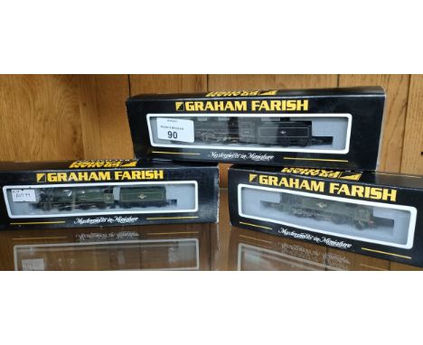Three Graham Farish by Bachmann boxed train loco and tender models 