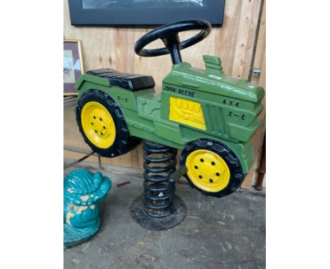 A Large John Deere cast metal childs tractor 