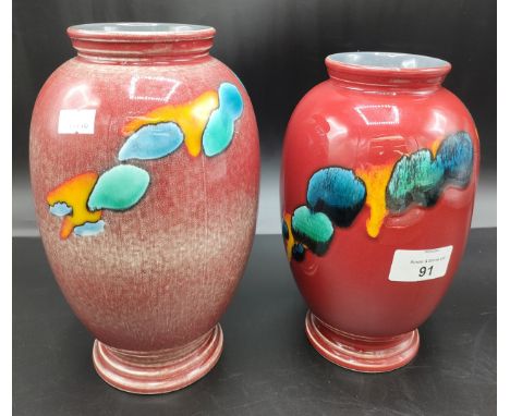 Two 1970s Odyssey vases by Poole Pottery 