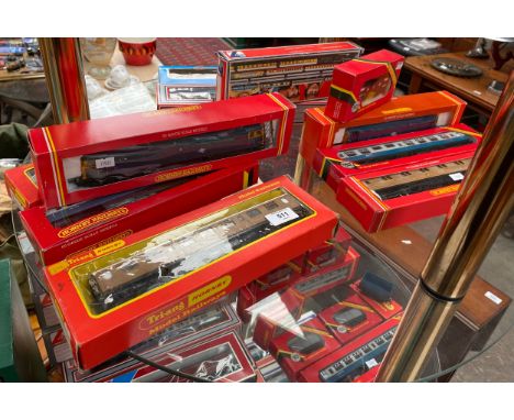A Selection of hornby and lima boxed models to include Hornby diesel loco, boxed carriages and others 