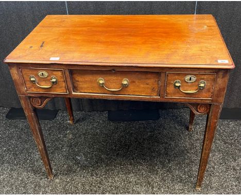 19th century mahogany writing desk/ wash stand. lift up rectangular section revealing wash basin interior, false centre drawe