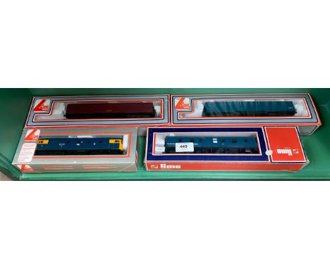 A boxed lima Diesel Loco along with carriages and tow wagons 
