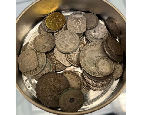 A Collection of antique silver coins; includes American Indian head Five Cents silver coin, 1908 American Quarter Dollars and