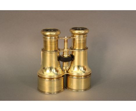 Solid Brass Gentlemen's Library Binoculars Vintage turn of the century yachting or library  binoculars with engraved eyepiece