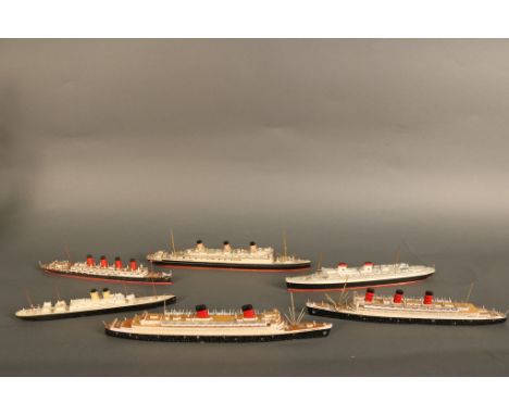 Six Rare Ocean Liners by Basset Lowke Ocean liners Rex, Majestic, Mauretania, Adriatic,  Ile De France, and Leviathan, all by