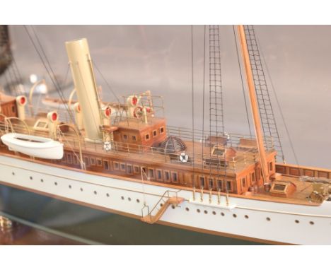 Cased Model of American Steam Yacht "Aphrodite" Aphrodite” was launched in Bath, Maine in 1898,  designed by Charles Hanscom.