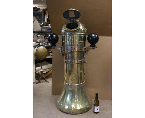 Solid Brass Ships Binnacle from US Navy Battleship Massive ships binnacle constructed of very heavy  brass with gimbaled comp