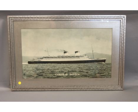 Conte Di Savoia Ocean Liner Photo Framed and matted photo print of Italian Liner  Conte di Savoia. Provenance: Christie's, 20