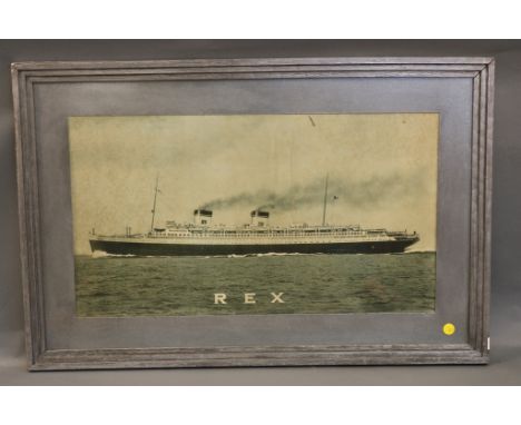 Italian Lines Rex Broadside Photo Photo print of the grand Italian ocean liner  "Rex". Seen cruising through calm seas, matte