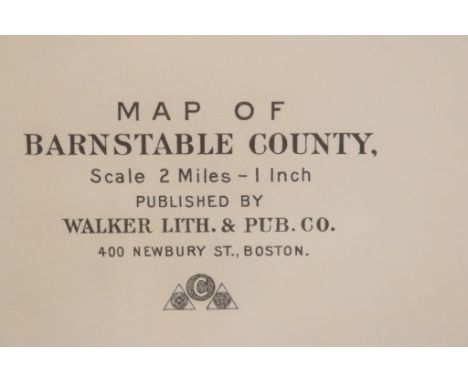 Print of Cape Cod Framed print of Cape Cod. Modern copy of a map of  Barnstable County and Cape Cod by Walker of  Boston. Dim