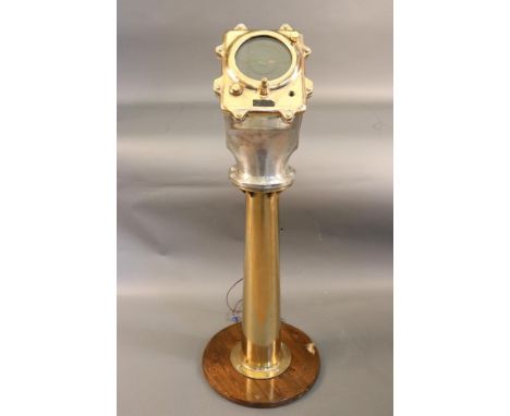 Ship's Compass Repeater of Brass and Aluminum Brass and aluminum compass repeater by the  Henschel Corporation of Amesbury Ma