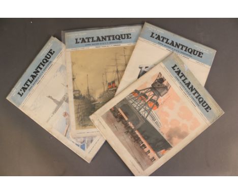 Four, complete Maiden Voyage Journals/ Normadie Complete set of four oversized journals  distributed to passengers on the mai
