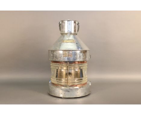 Polished Nickel Meteorite Masthead Lantern Polished nickel masthead lantern with fresnel lens  by the venerable English firm,