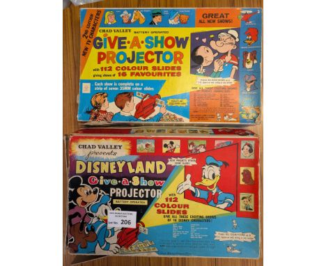 Vintage Toys: Disneyland Chad Valley Give-a-Show toy projector, within box (damaged).