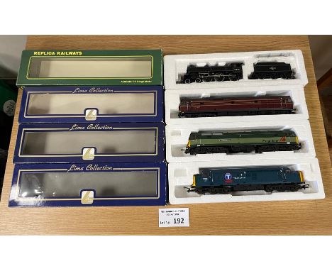 Trains: Lima 'OO' engines, including 204600, 204714A8, L205175 and 1x Replica Railways; all boxed in Good condition; (4).