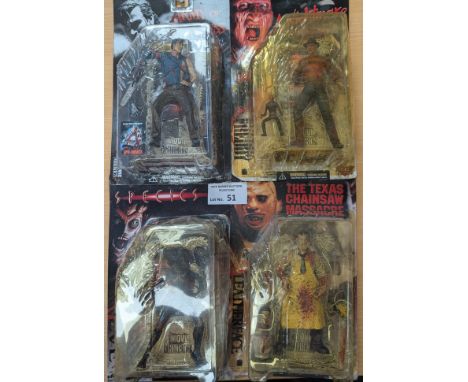 Vintage Toys: McFarlane Toys/Spawn group of Movie Maniacs horror action figures, including Species II, The Texas Chainsaw Mas