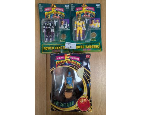 Vintage Toys: Power Rangers trio of boxed vintage figures, including 1994 Auto Morphin Power Rangers Zach and Trini, plus Evi