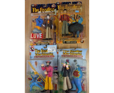 Vintage Toys: McFarlane Toys Spawn The Beatles Yellow Submarine boxed figures; some damage to card backs/discolouration to pl