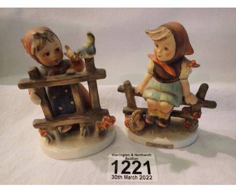 Two Goebel figurines of children, largest H: 10 cm. P&amp;P Group 2 (£18+VAT for the first lot and £3+VAT for subsequent lots