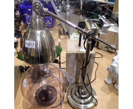 Selection of modern table lamps (4), largest H: 55 cm. Not available for in-house P&P, contact Paul O'Hea at Mailboxes on 019