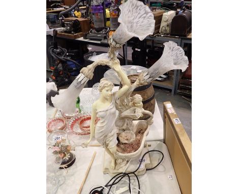 Figural three light fountain lamp, H: 80 cm. Not available for in-house P&P, contact Paul O'Hea at Mailboxes on 01925 659133C