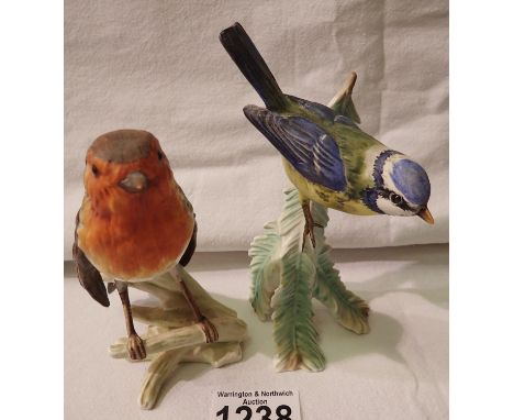 Two Goebel bird figurines, largest H: 17 cm, no cracks, chips or visible restoration. Not available for in-house P&amp;P, con