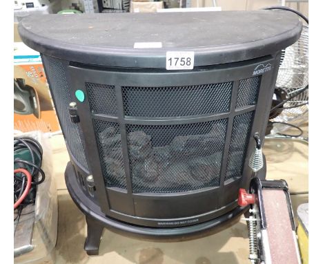 Moretti MOSF-23V 1800w electric flame effect heater, 50 x 56 cm. Not available for in-house P&P, contact Paul O'Hea at Mailbo
