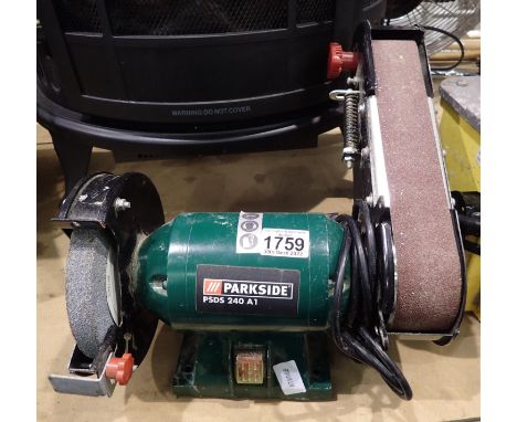 Parkside PSDS 240A1 two in one bench grinder and belt sander. Not available for in-house P&P, contact Paul O'Hea at Mailboxes